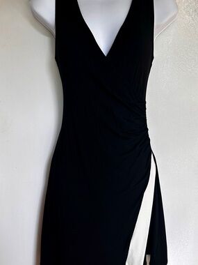 PattyBoutik Black Sleeveless High-Low Wrap Dress